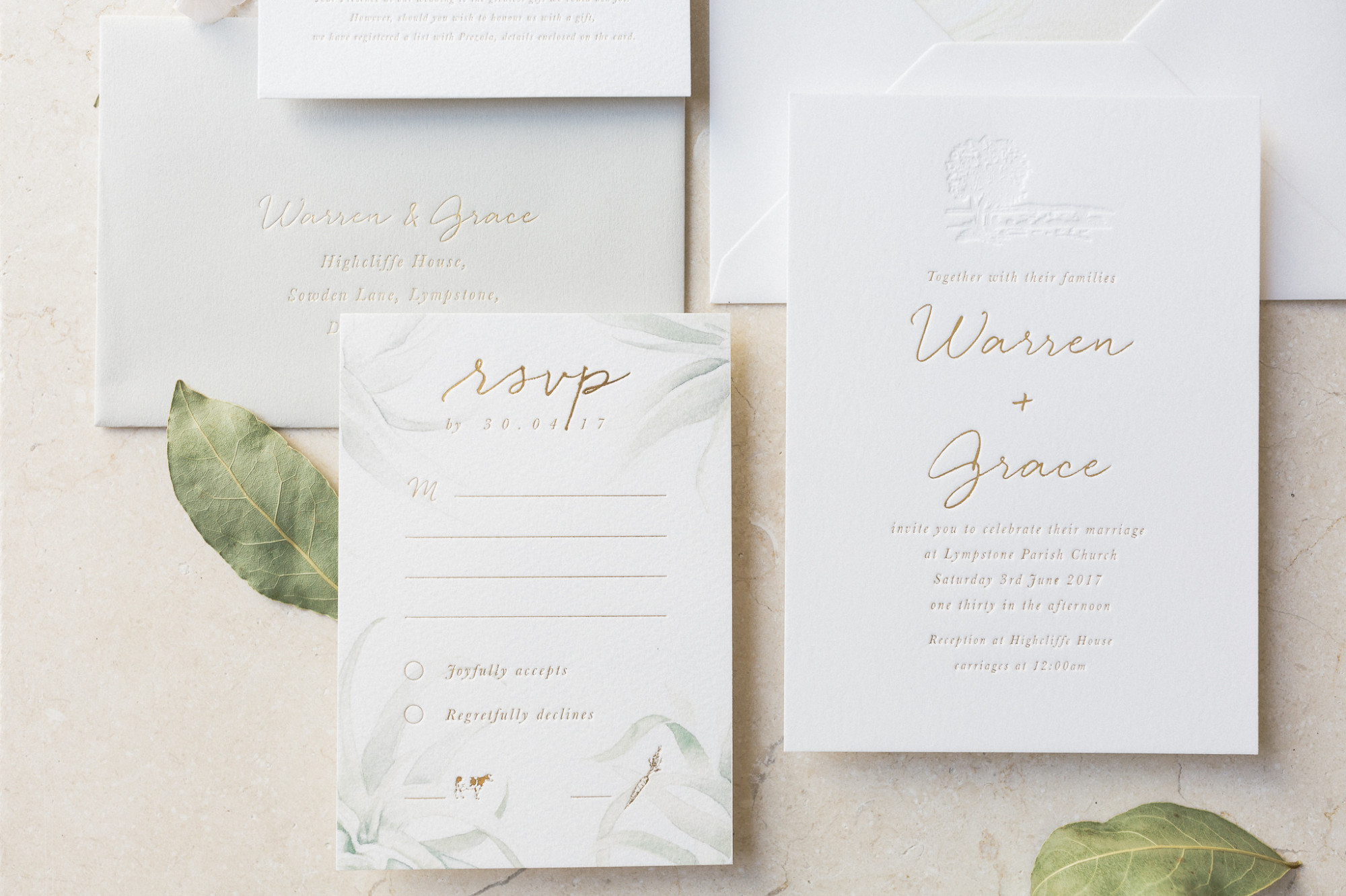 Letterpress wedding invites